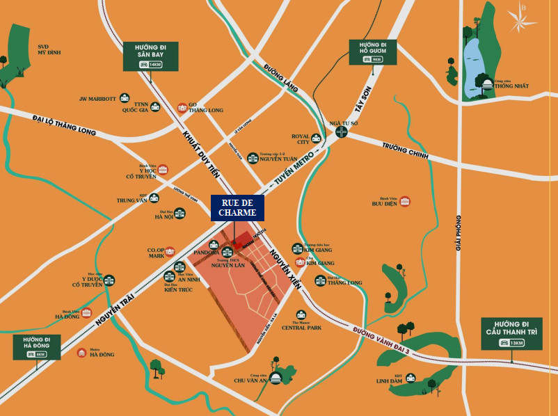 Vị trí Shophouse Rue De Charme 214 Nguyễn Xiển
