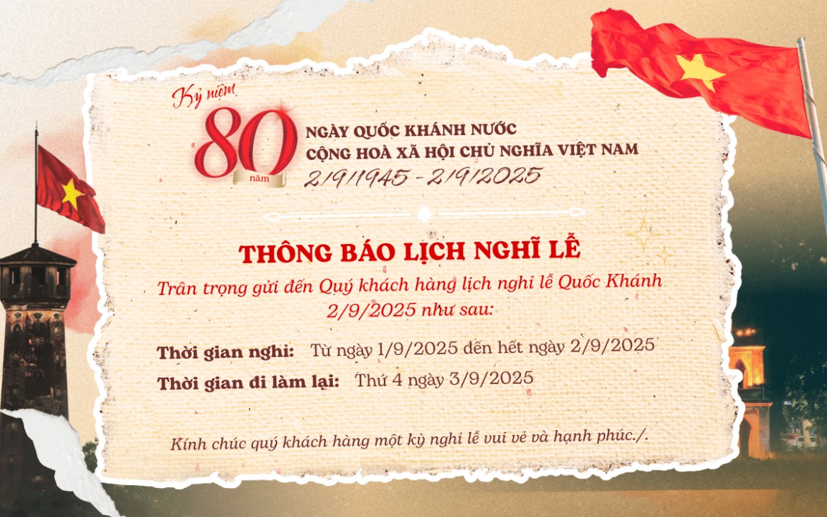 Thông báo Lịch nghỉ Lễ Quốc khánh 2/9 tại dự án Vinaconex Capital One