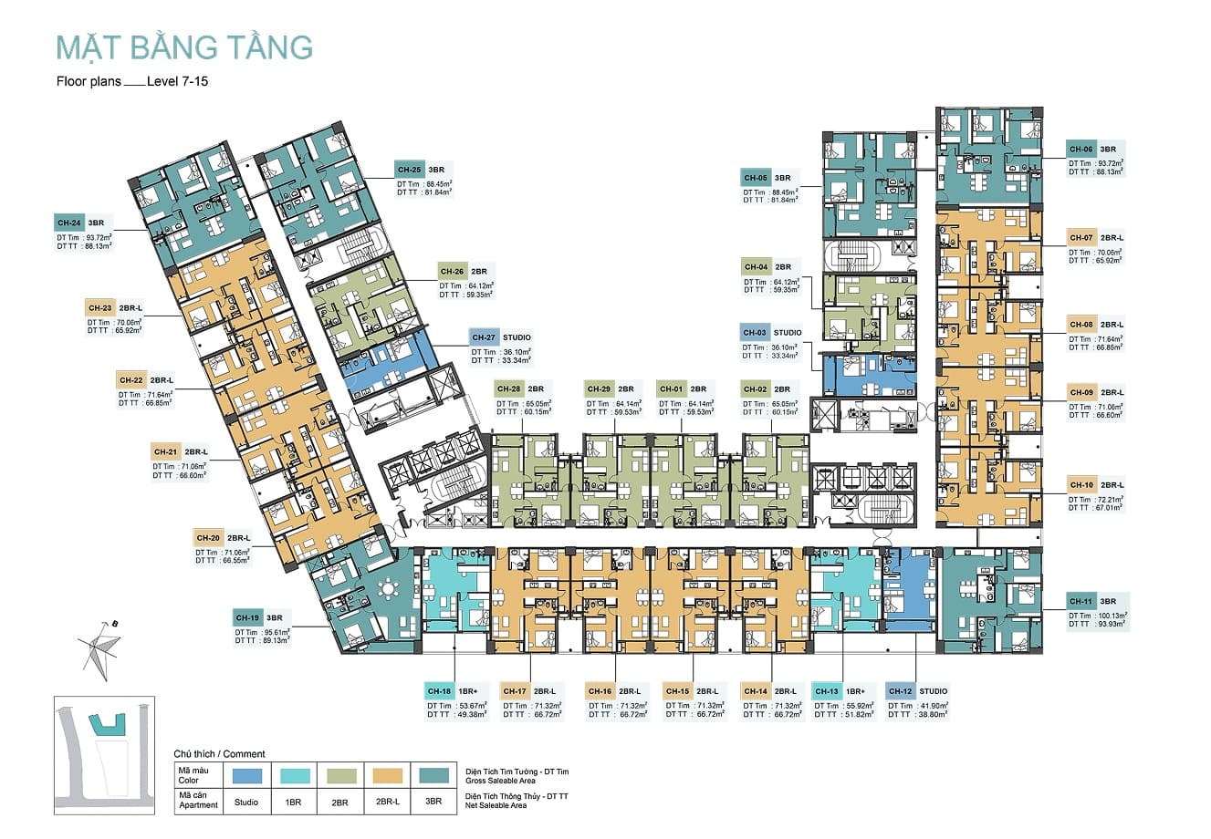 Mặt bằng tầng điển hình dự án Mangala Complex