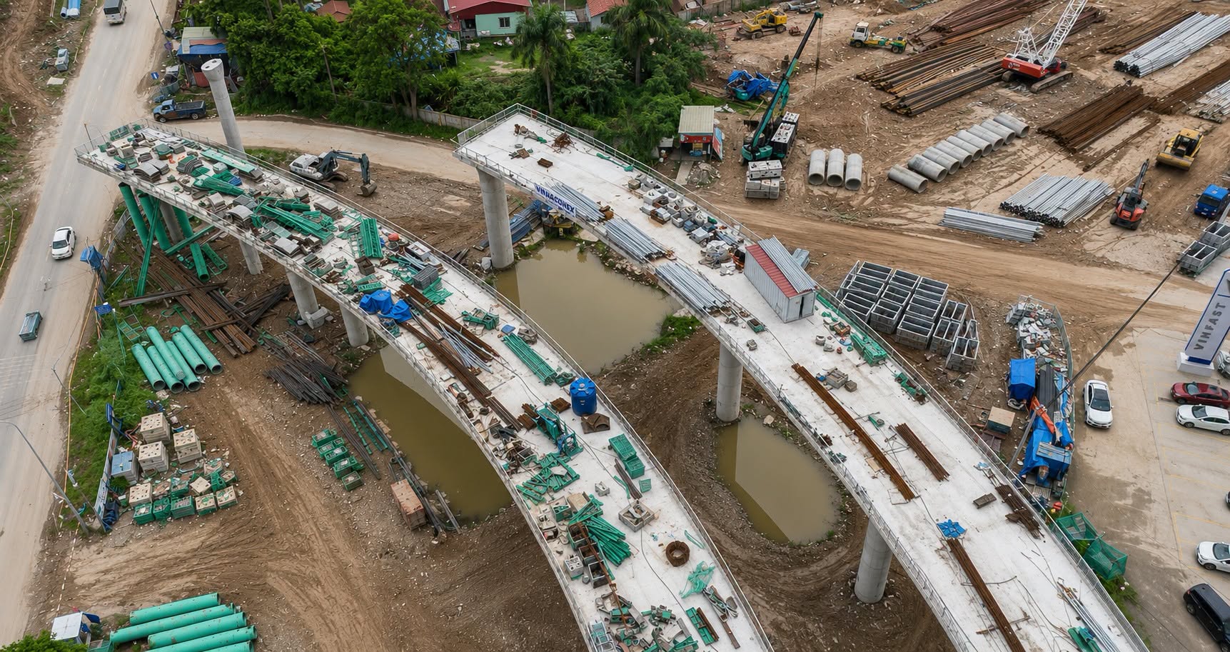 Tiến độ thi công cập nhật tháng 7/2026 nút giao vành đai 3.5