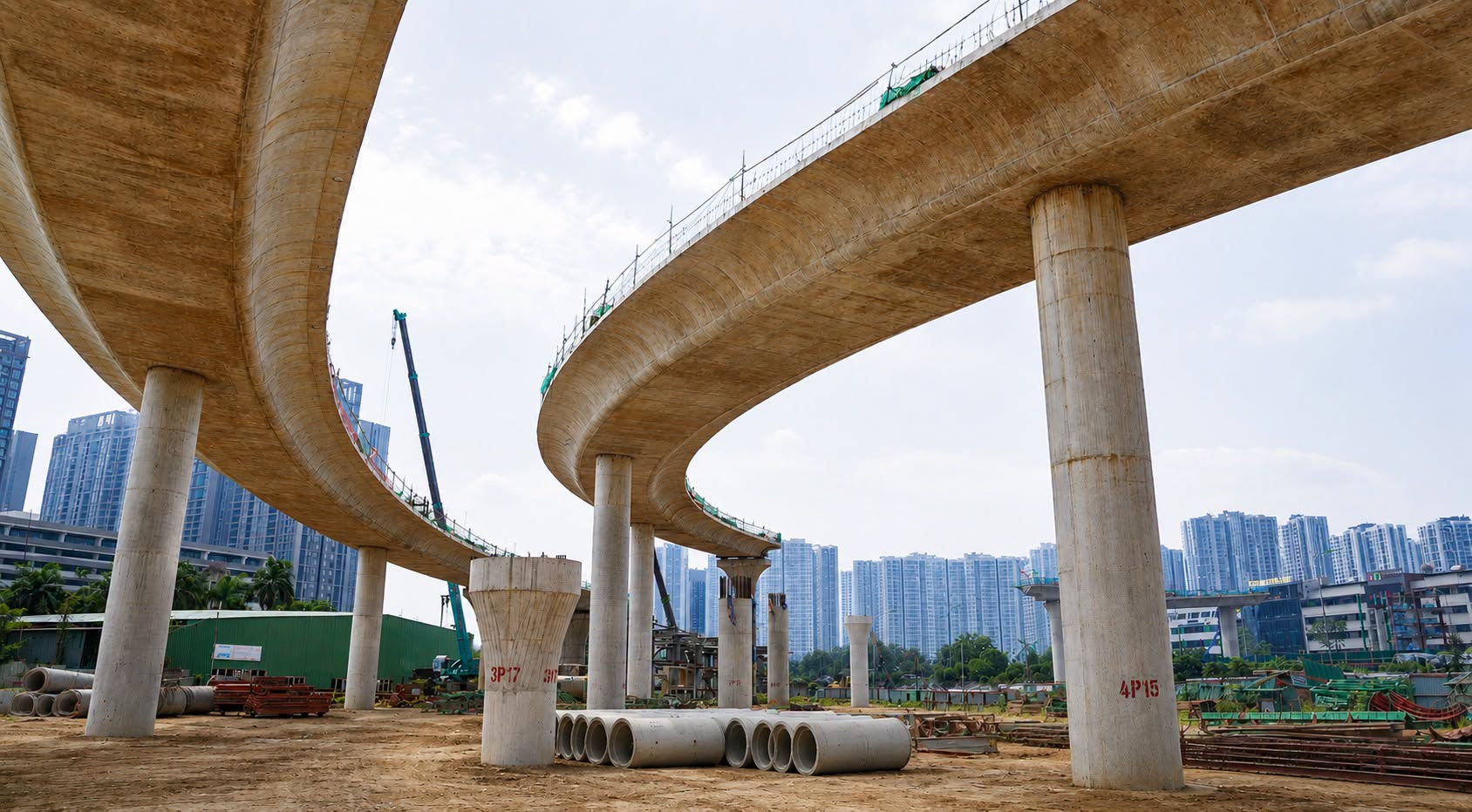 Tiến độ thi công cập nhật tháng 7/2026 nút giao vành đai 3.5