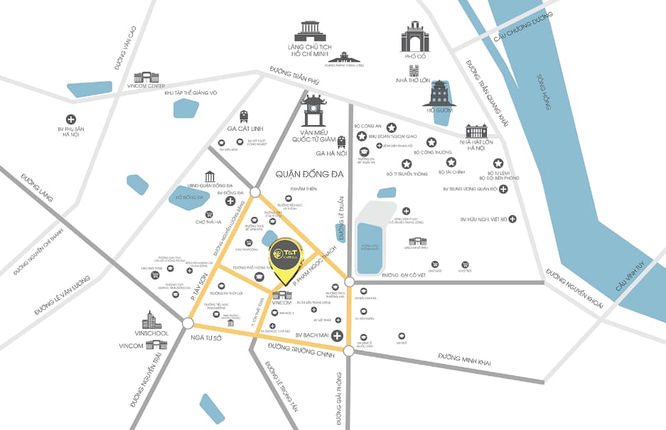 The Central Hà Nội  tọa lạc tại vị trí trung tâm Quận Đống Đa